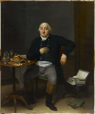 The Marquis de Romance Mesmon's snack, by Adèle Romany, oil, 1815