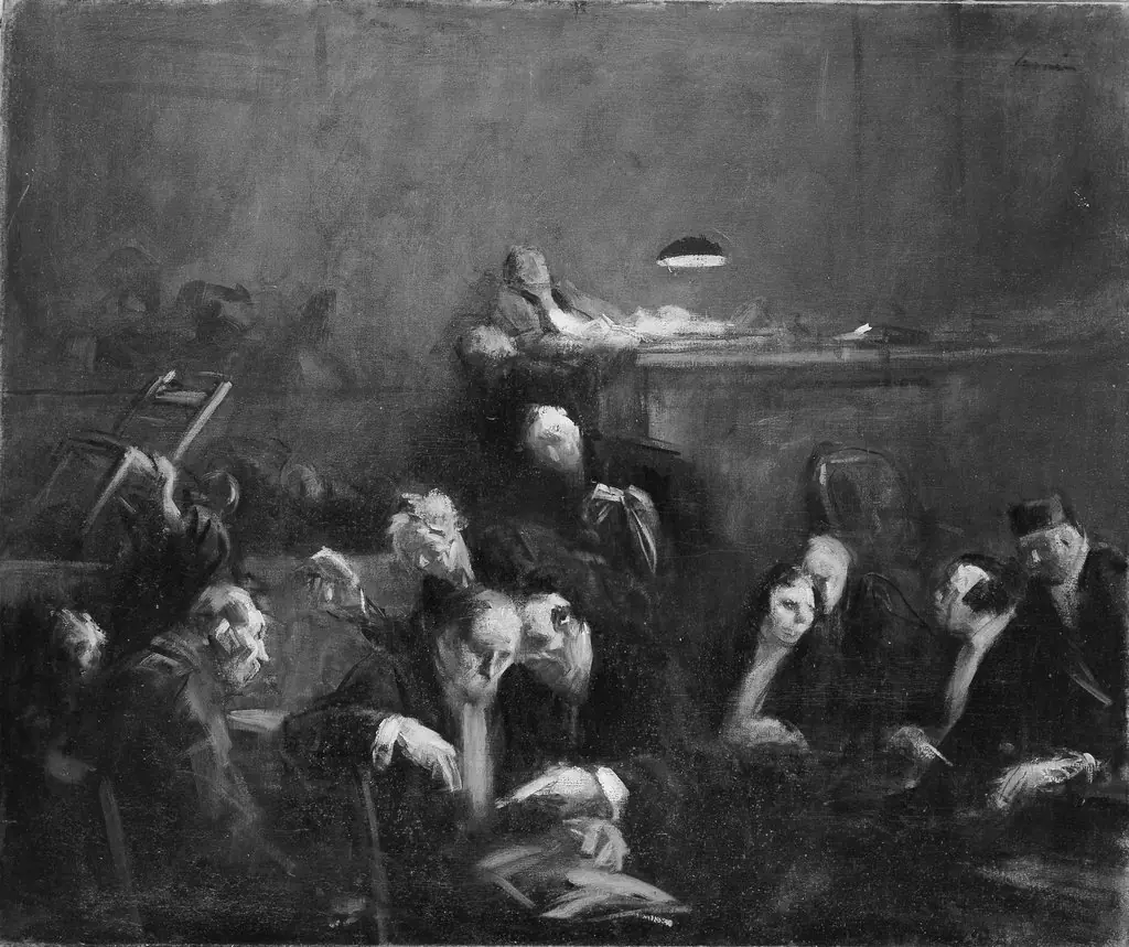 Recess of the Court, by Jean-Louis Forain, oil, 1901