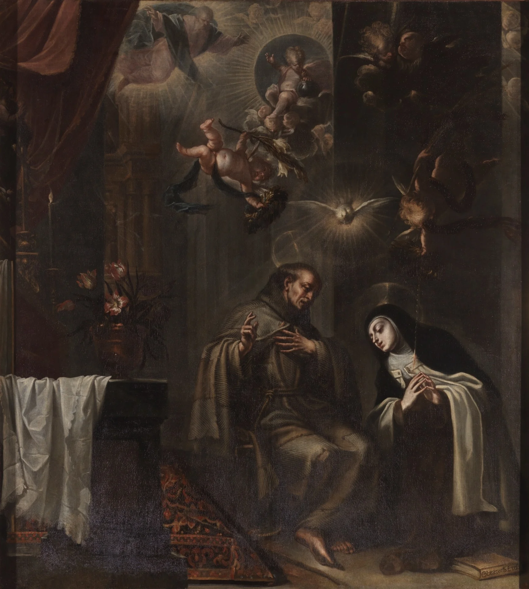 San Pedro de Alcántara confesando a Santa Teresa, detail