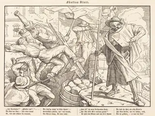 Auch ein Todtentanz V, by Alfred Rethel, ink, 1849