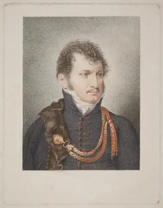 Baron Brudern, by Giuseppe Longhi, ink, 1808