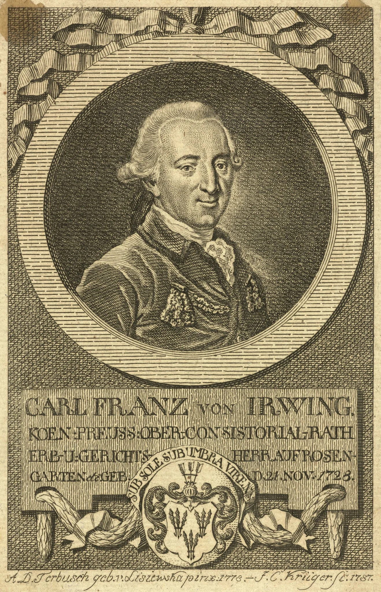 Therbusch, Anna Dorothea (Vorlage): Porträt Carl Franz von Irwing, detail
