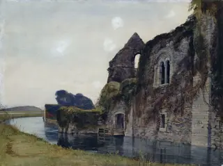 Ruined Castle, by The 9th Earl of Carlisle George Howard, watercolor, 1870
