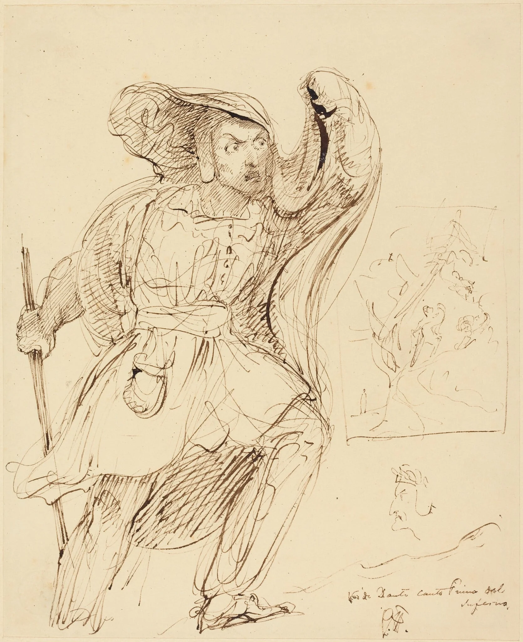 Studies for a Scene from Dante's "Inferno", detail