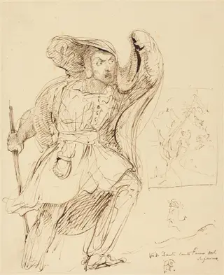 Studies for a Scene from Dante's "Inferno", by George, Sir Hayter, ink, 1832
