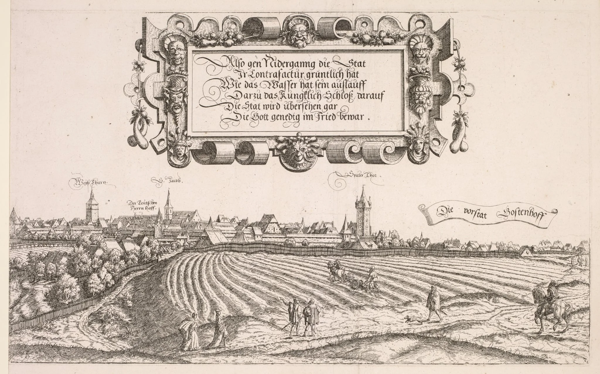 Panoramic View of Nuremberg: Right Portion, detail
