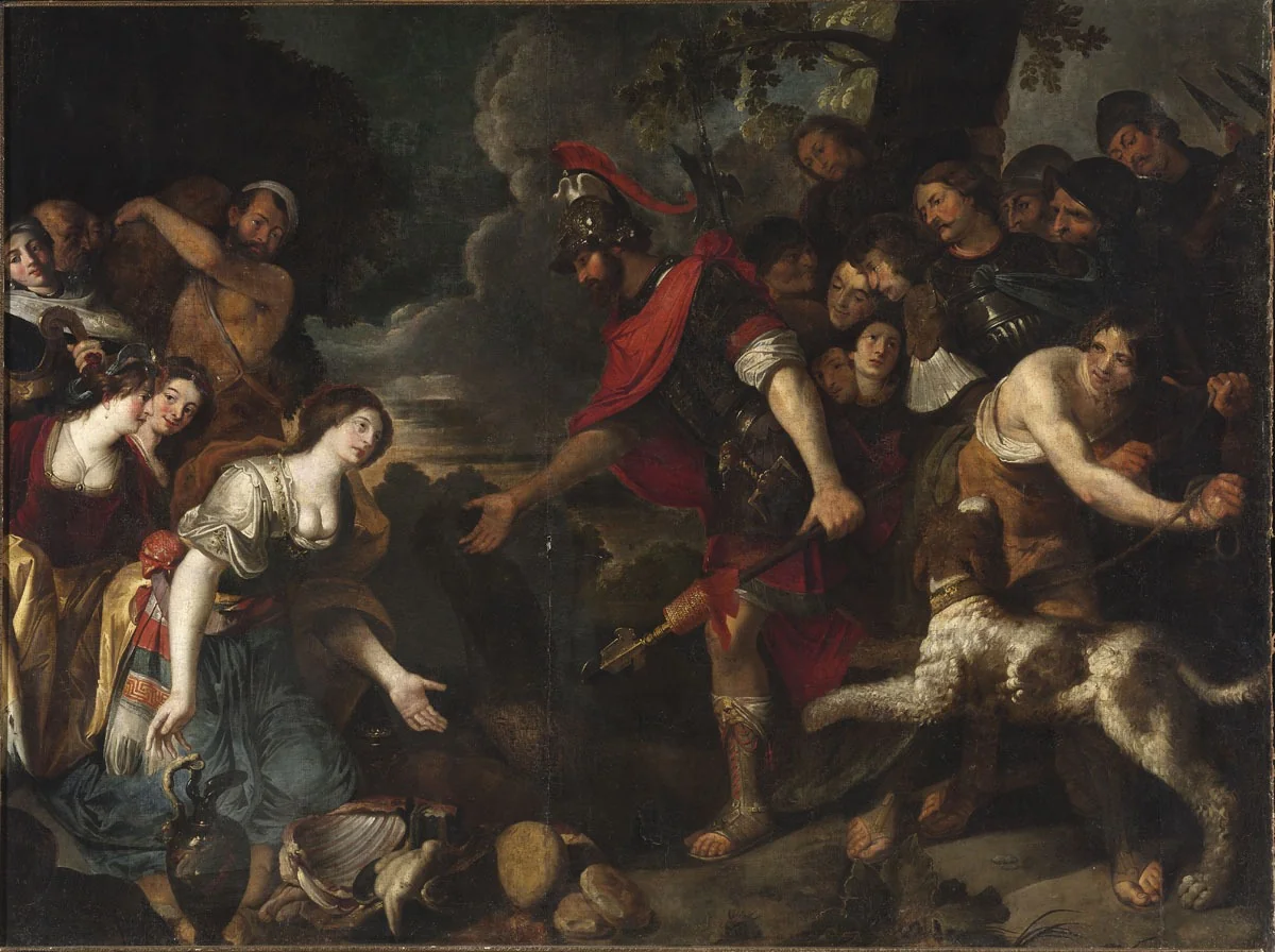 The Meeting of David and Abigail, detail