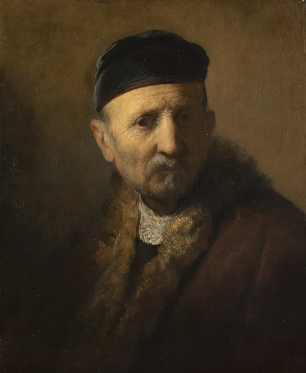Study of an old man (Rembrandt's father), by Rembrandt, oil, 1630