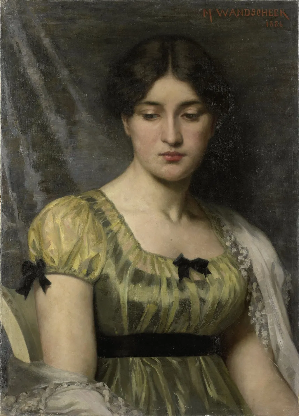 Portrait of a Woman, by Marie Wandscheer, oil, 1894
