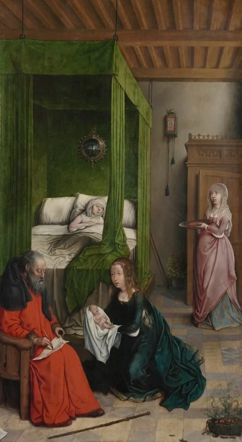 The Birth and Naming of John the Baptist, detail