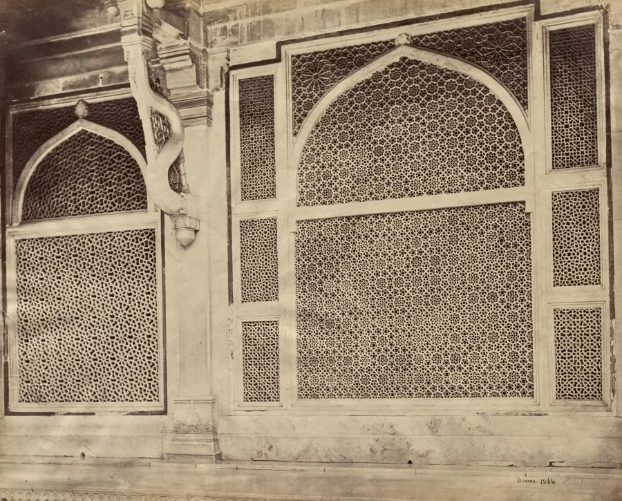 Futtypore Sikri—Two of the Marbled Screens in the Tomb of Sheik Selim Chisti, detail