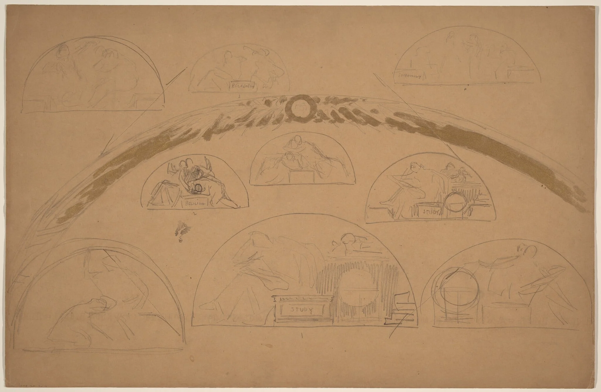 Studies for Lunettes [recto], detail