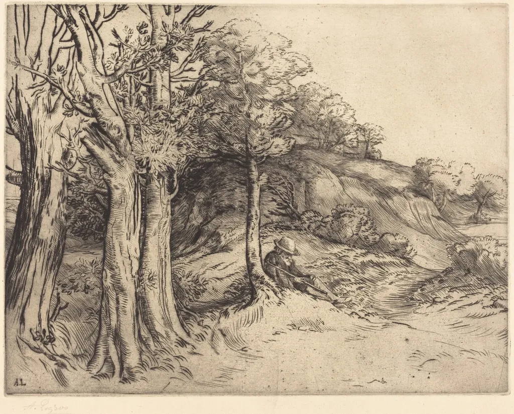 Solitude (Solitude (Paysage)), by Alphonse Legros, ink, 1874