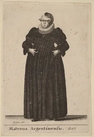Matrona Argentinensis, by Wenceslaus Hollar, ink, 1642
