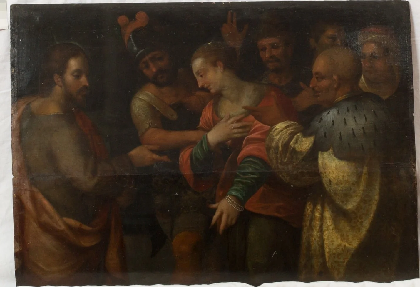 Die Ehebrecherin vor Jesus, detail
