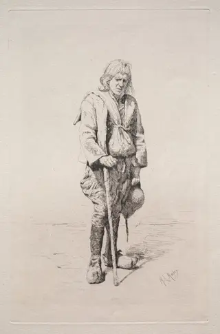 Man with Walking Stick, by Mortimer Menpes, 1909