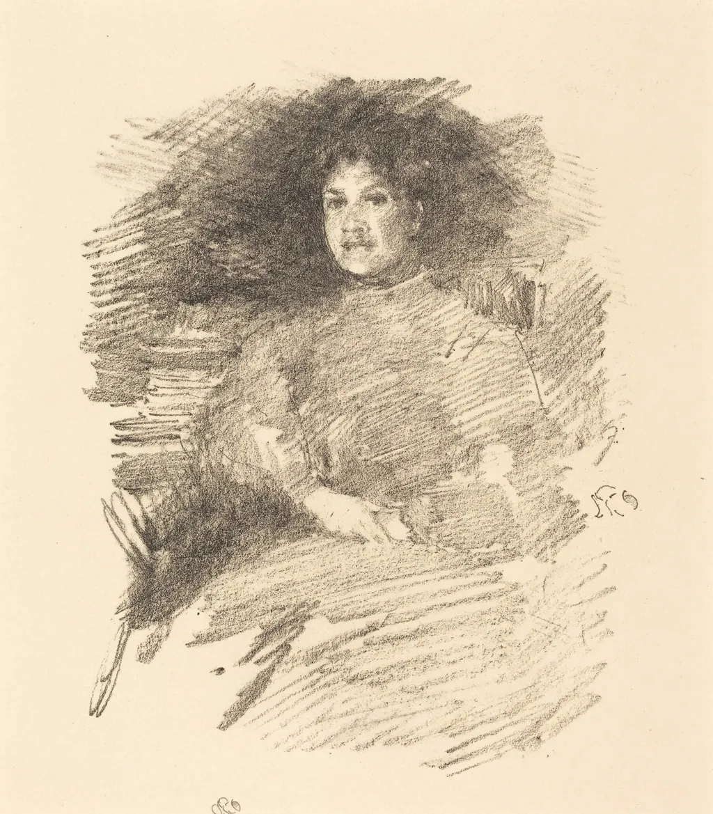 Firelight, by James McNeill Whistler, ink, 1896