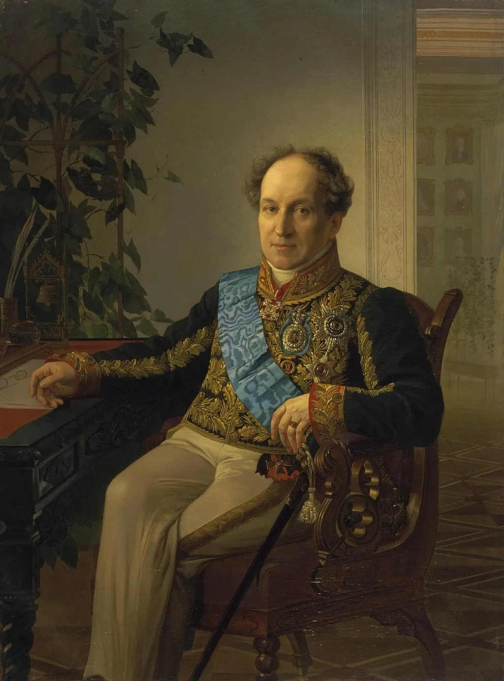 "Portrait of Prince A.N. Golitsyn" ( the fragmented copy of the portrait by K.P. Bryullov), by Georg von Bothmann, oil, 1871