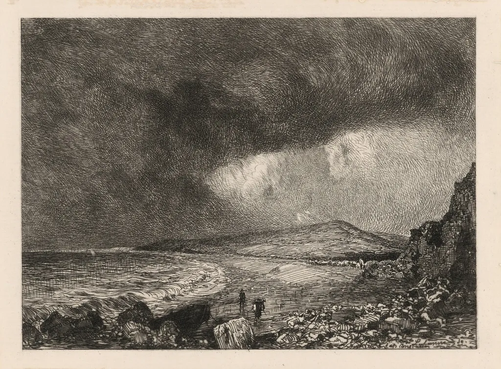 Weymouth Bay, by Maxime Lalanne, ink, 1873