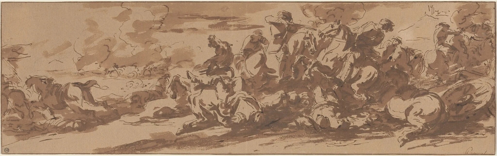 Cavalry Battle near a River, detail
