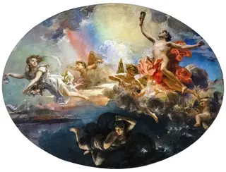 The Triumph of Day over Night Preceded by Dawn, by Antoni Caba, oil, 1892
