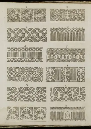 Metalwork Pattern Book: Fire Grate, Stove, Balcony and Fencing Designs, by J. Best, 1794