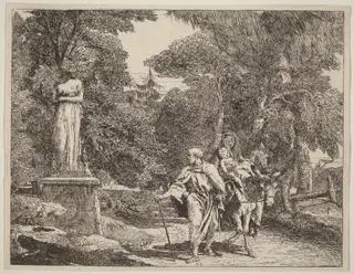 The Episode of the Falling Idol, by Giovanni Domenico Tiepolo, ink, 1753