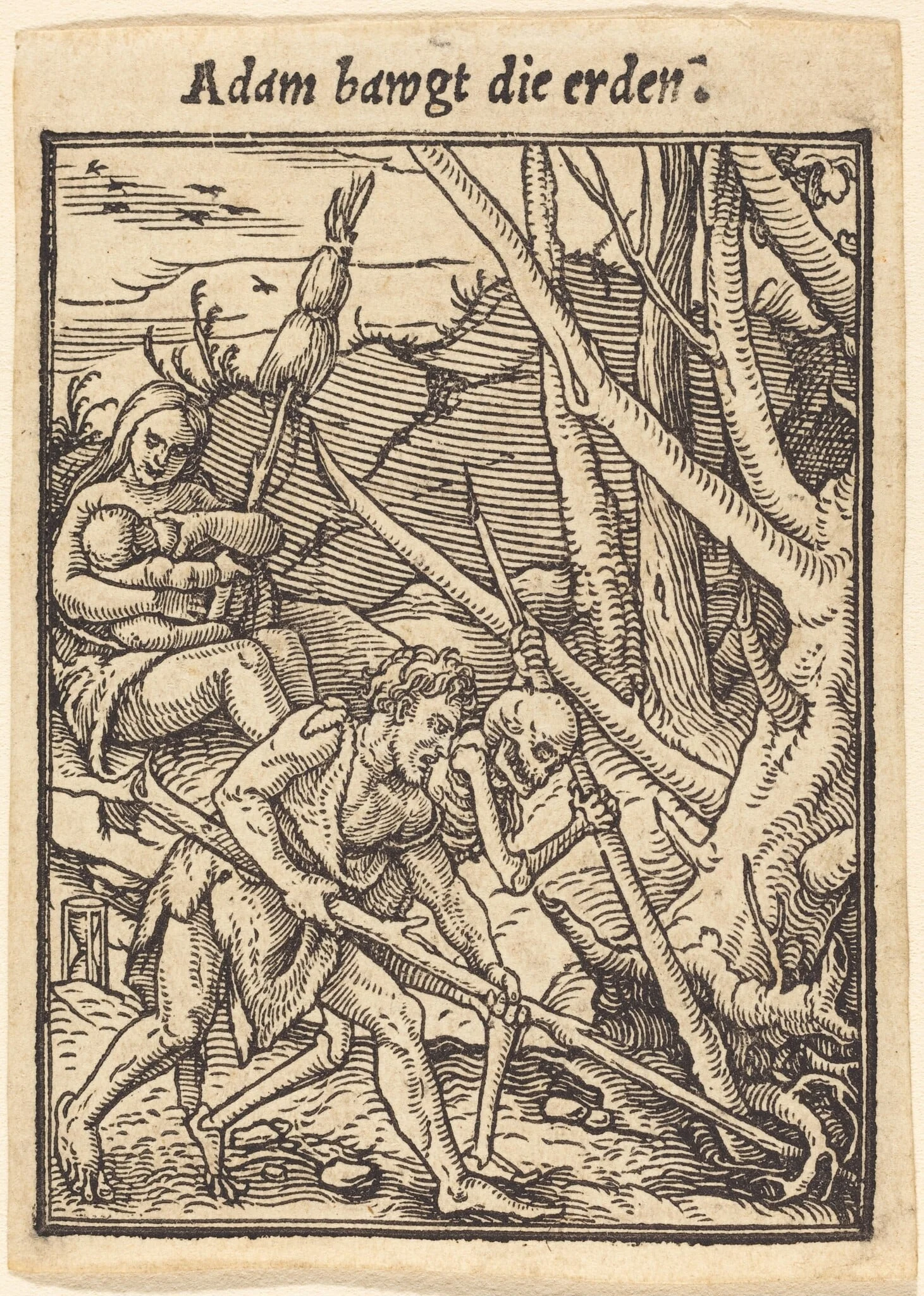 Adam bawgt die erden (Adam Ploughing), detail