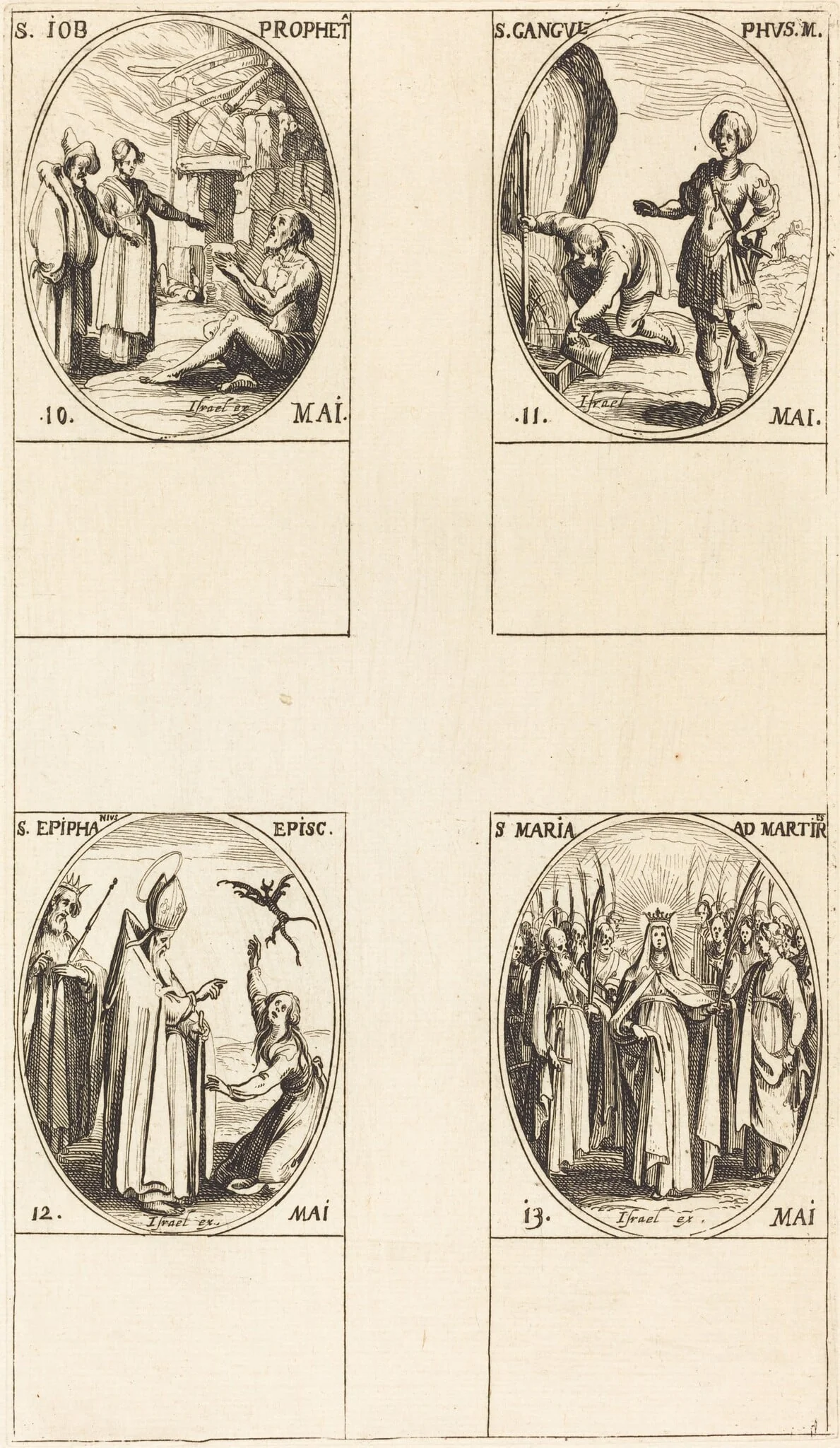 St. Job, Prophet; St. Gangulphus; St. Epiphanius; St. Mary of Martyrs, detail