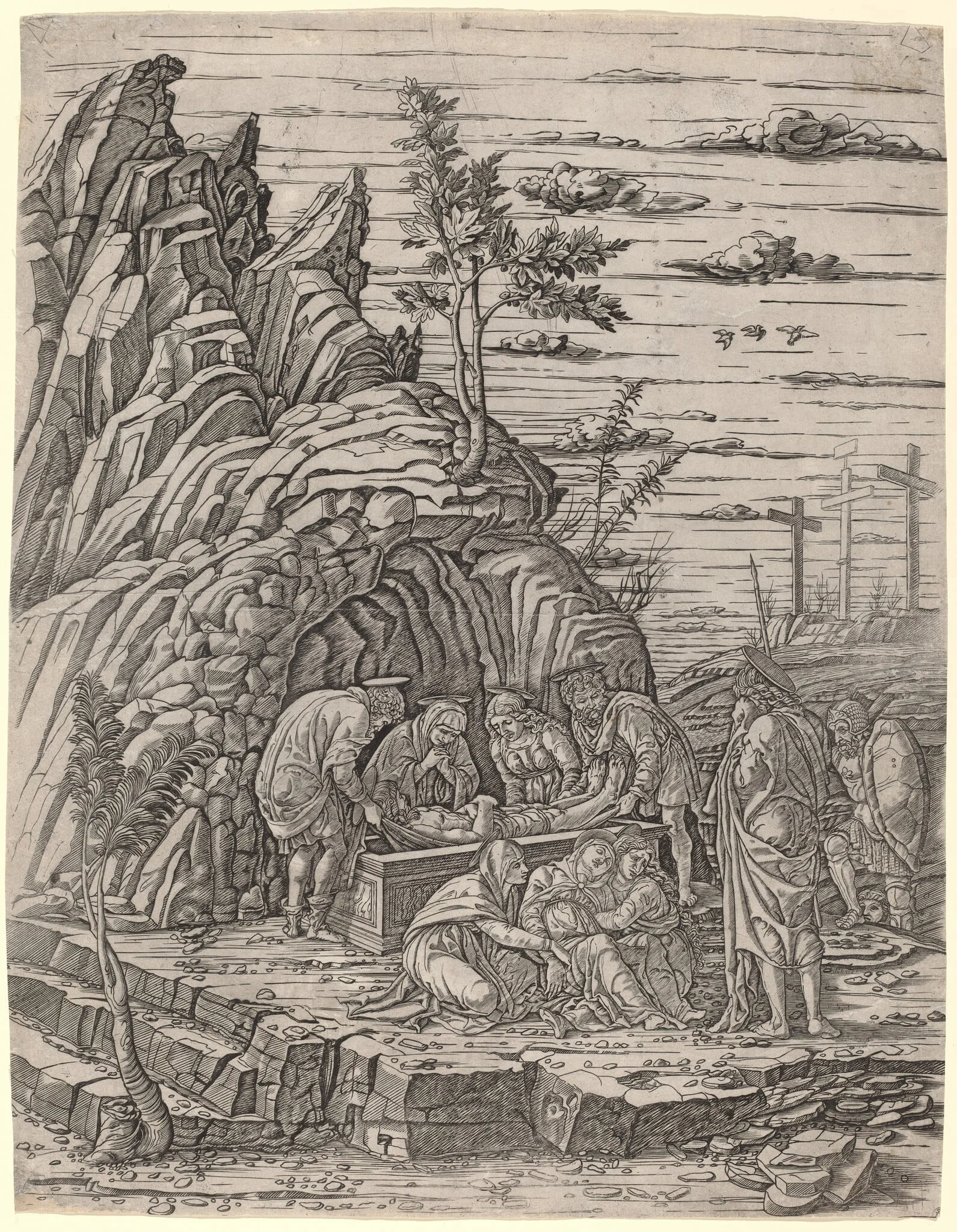 The Entombment with Three Birds, detail