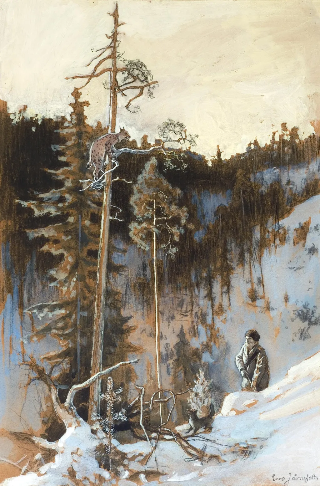 Ilveksen metsästys, by Eero Järnefelt