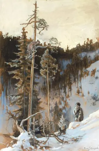 Ilveksen metsästys, by Eero Järnefelt