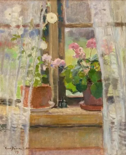Kukkia ikkunalaudalla, by Eero Järnefelt