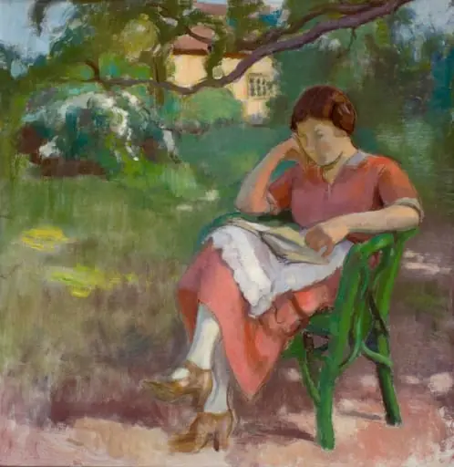 Leena puutarhatuolissa, by Eero Järnefelt