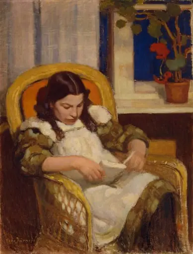 Lukeva tyttö, by Eero Järnefelt