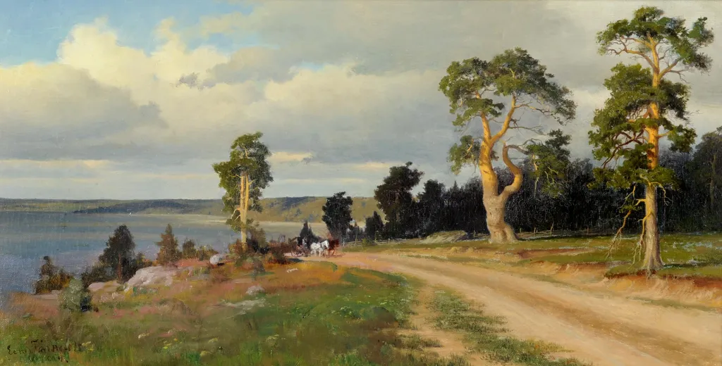 Maisema (hevosvaunut), by Eero Järnefelt, 1910