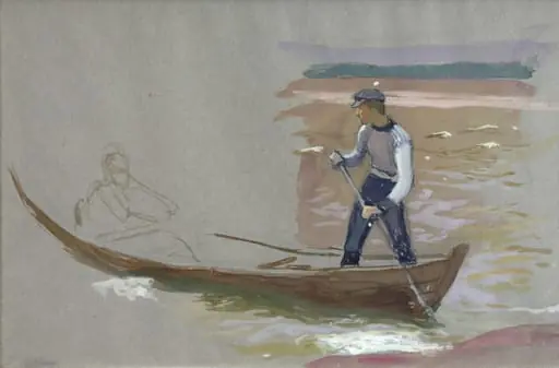 Mies veneen perässä, by Eero Järnefelt