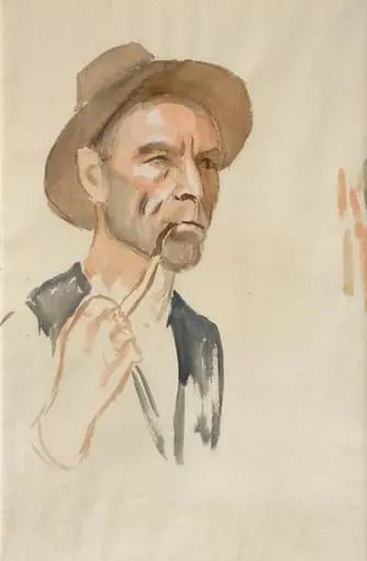 Piippua polttava mies, by Eero Järnefelt