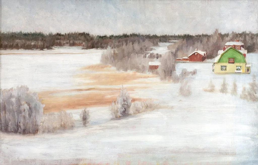 Suviranta talvella, by Eero Järnefelt, 1910