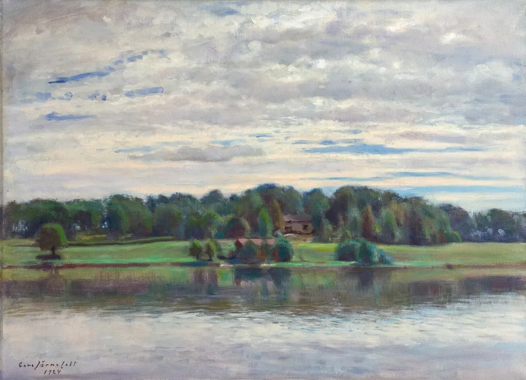 Taloja järven rannalla, by Eero Järnefelt, 1910