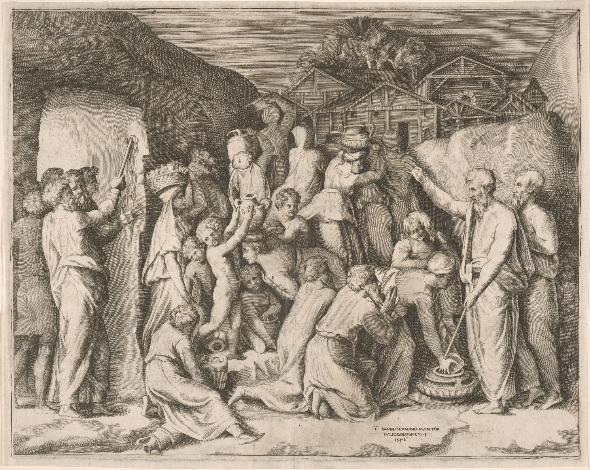 Moses Striking Water from the Rock, detail
