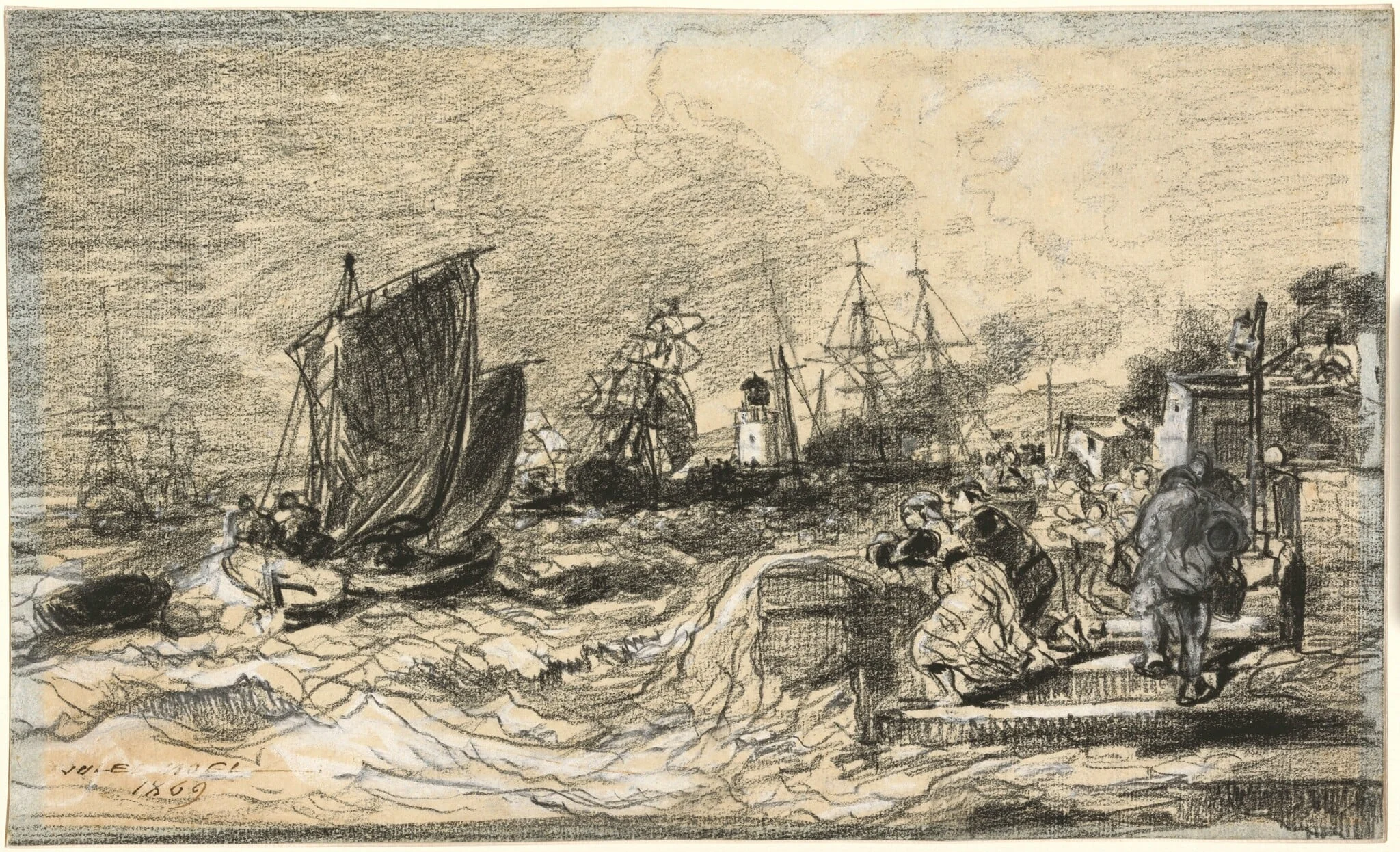 Breton Port with an Approaching Storm, detail