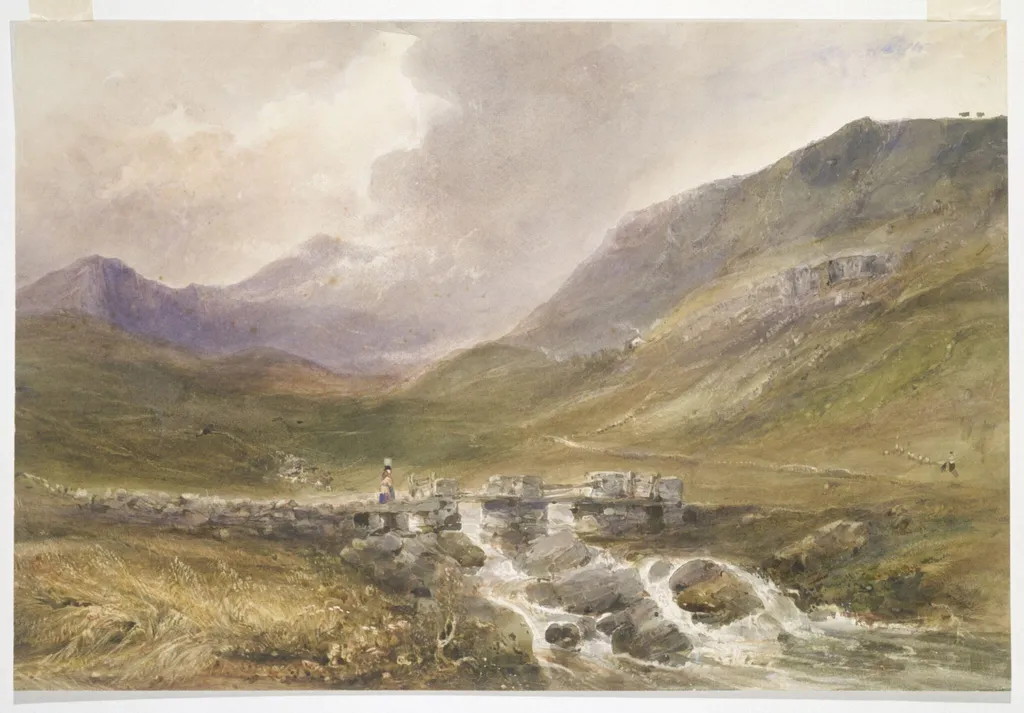Welsh mountain scene, by Campion, watercolor, 1825
