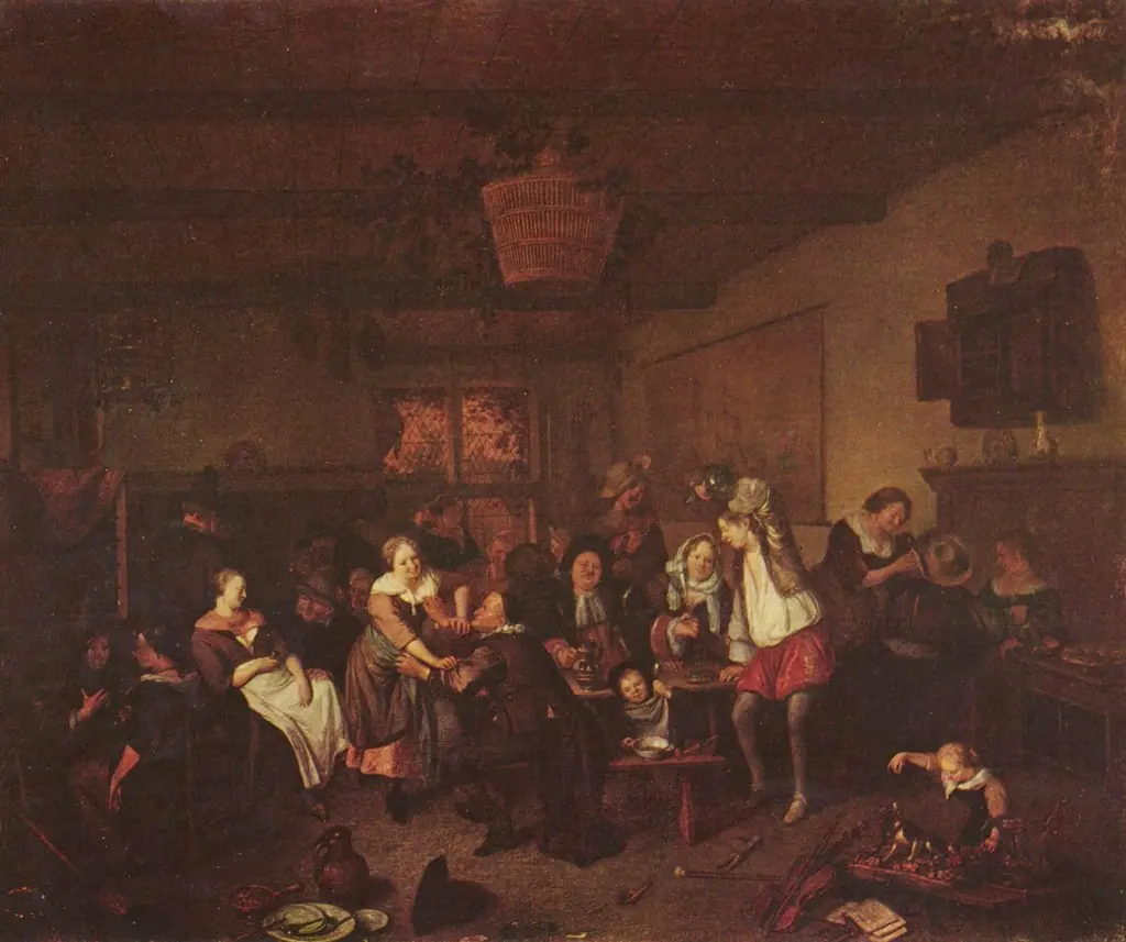 A Merry Company, by Richard Brakenburgh, oil, 1650