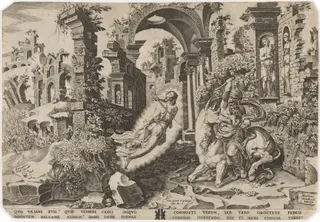 Balaam and the Angel, by Dirck Volckertz Coornhert, ink, 1554