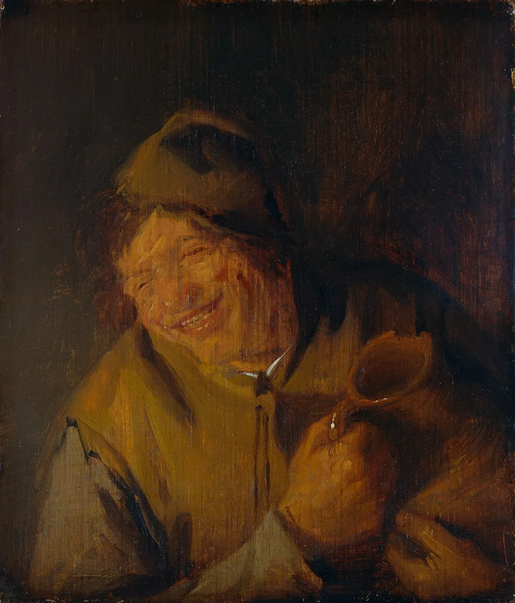 The Merry Peasant, by Adriaen van Ostade, oil, 1650