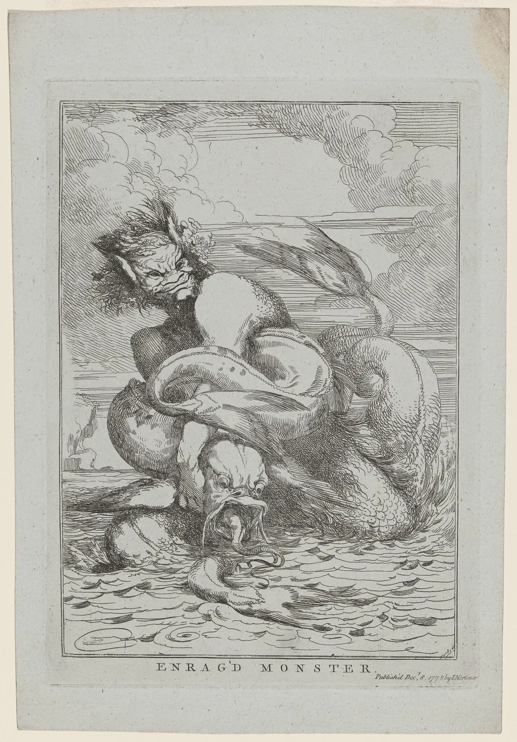Enrag'd Monster, by John Hamilton Mortimer, ink, 1778