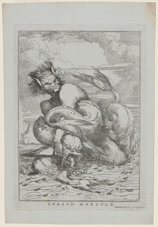 Enrag'd Monster, by John Hamilton Mortimer, ink, 1778