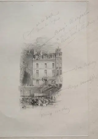 Napoleon's Logement, Quai Conti, by John Horsburgh, 1836