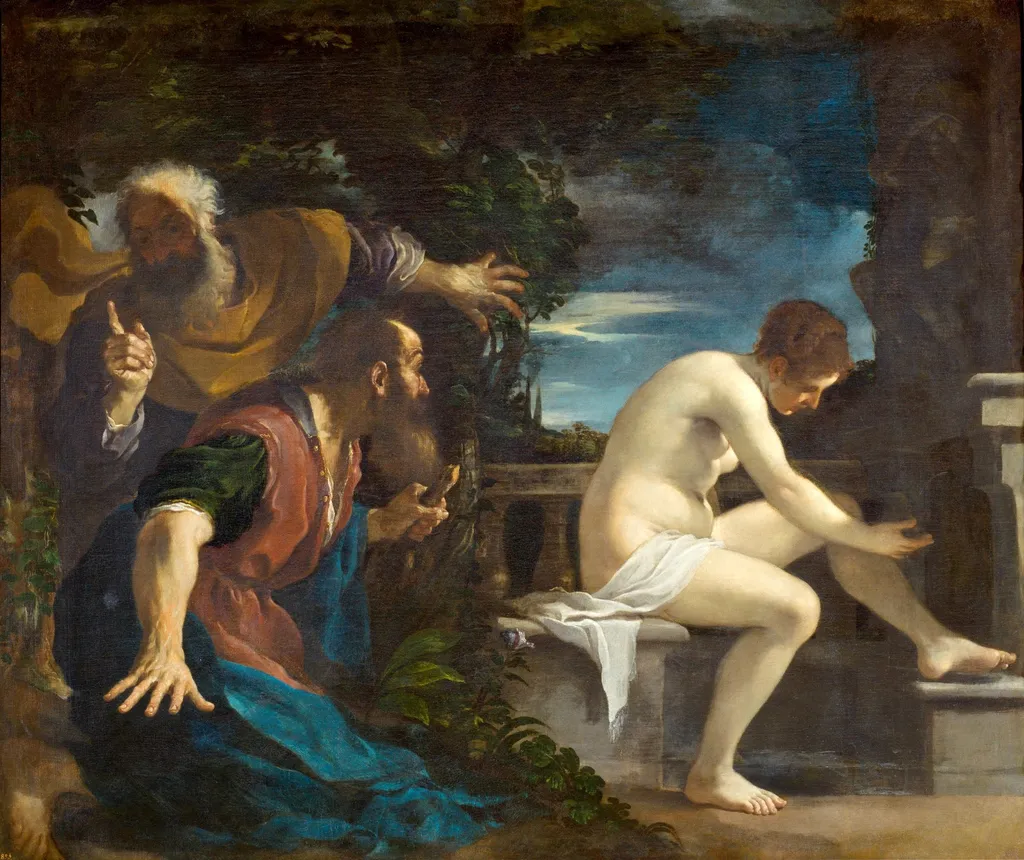 Susanna and the Elders, by Guercino, oil, 1617